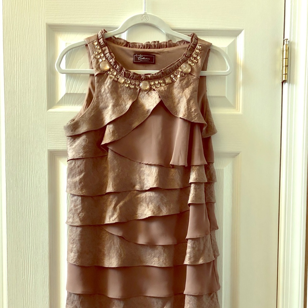 Layered ruffled cocktail dress
